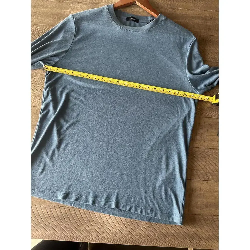 Theory Essential Long-Sleeve Tee in Anemone Modal Jersey Blue Lake Men’s Medium - Picture 8 of 12